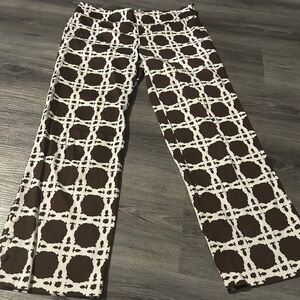 Lilly Pulitzer Brown and White Patterned Pants